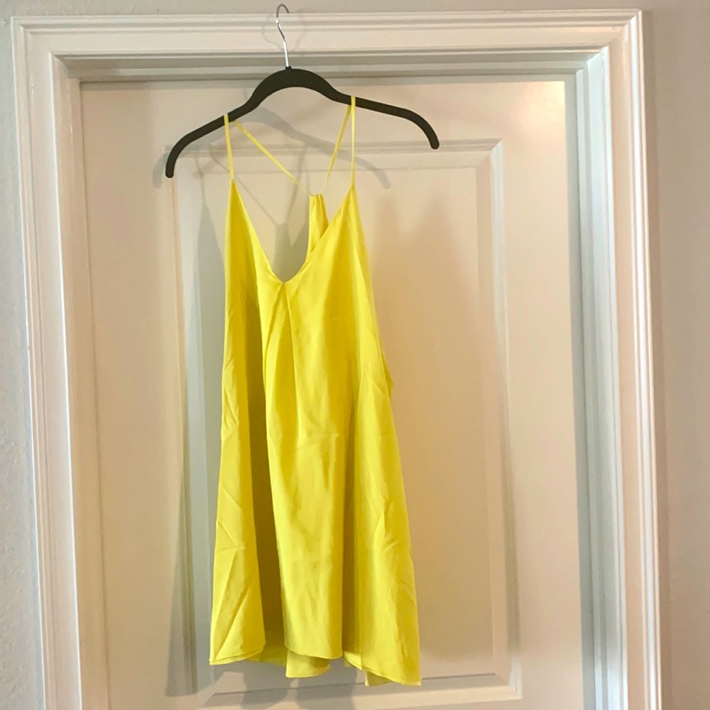 Alice + Olivia yellow spaghetti-strap dress - large